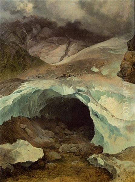 Eiskapelle Oil Painting by Friedrich Gauermann