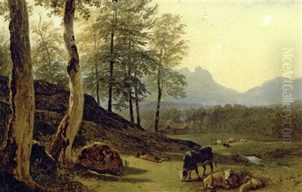 Pastorale Oil Painting by Friedrich Gauermann