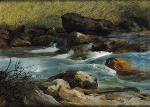 Wildbach Strub Oil Painting by Friedrich Gauermann