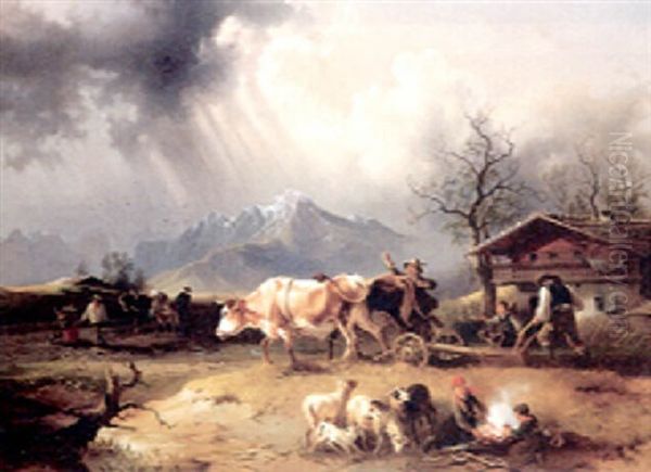 Nach Dem Gewitter Oil Painting by Friedrich Gauermann