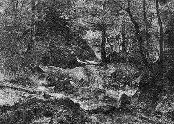 Waldbach Oil Painting by Friedrich Gauermann