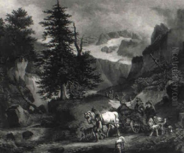 Der Gosau-see Mit Dem Dachstein Oil Painting by Friedrich Gauermann