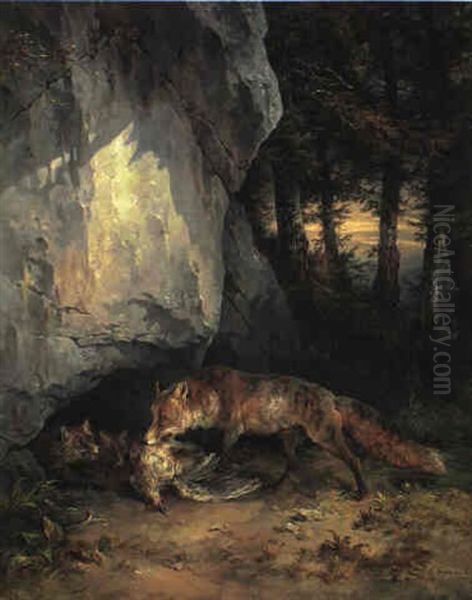 Ruckkehr Von Der Jagd Oil Painting by Friedrich Gauermann