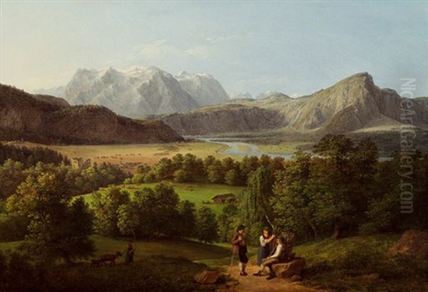 Vorarlberger Landschaft Oil Painting by Jakob Gauermann