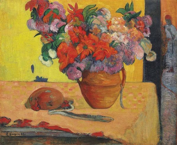 Fleurs Dans Un Vase Oil Painting by Paul Gauguin