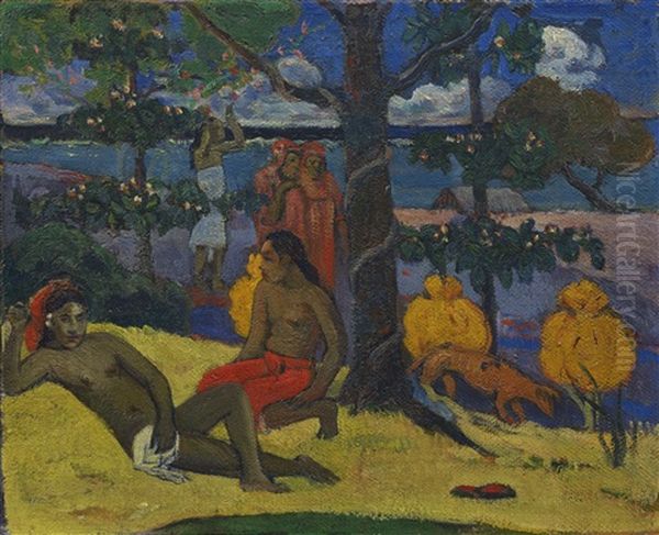 Te Arii Vahine - La Femme Aux Mangos (ii) Oil Painting by Paul Gauguin