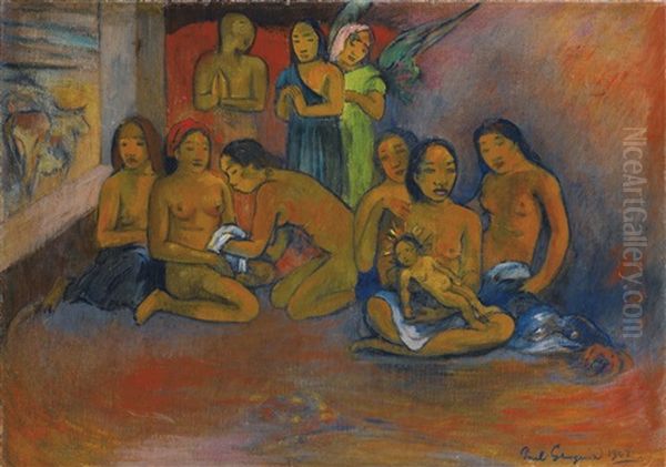 Nativite Oil Painting by Paul Gauguin