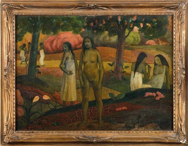 Vahinees Et Esquisse (recto-verso) Oil Painting by Paul Gauguin