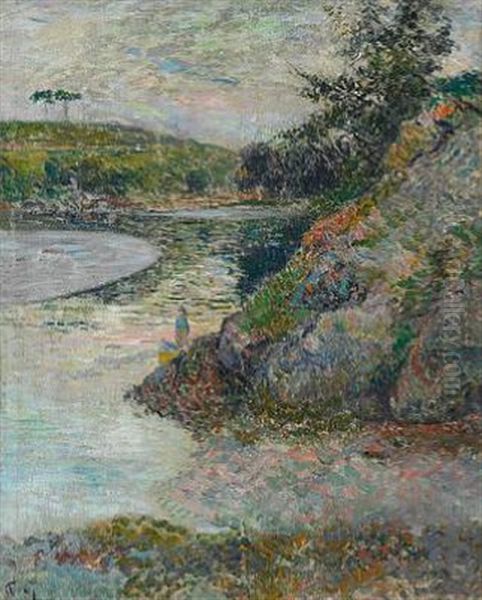 Bord De L'aven (the Banks Of River Aven), Brittany Oil Painting by Paul Gauguin