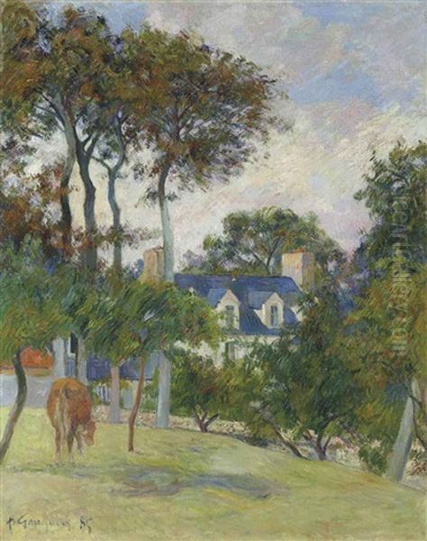 La Maison Blanche Oil Painting by Paul Gauguin