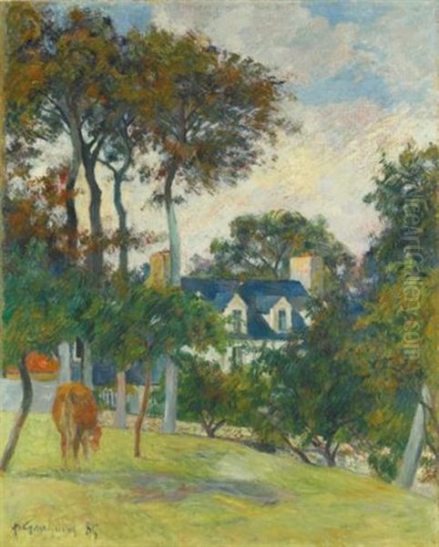 La Maison Blanche Oil Painting by Paul Gauguin