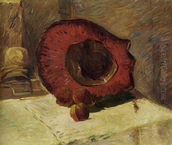 Le Chapeau Rouge Oil Painting by Paul Gauguin