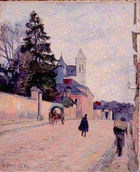 Rue A Rouen Oil Painting by Paul Gauguin