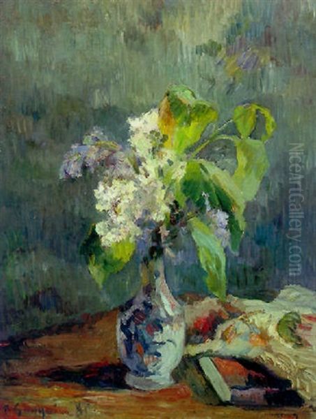 Vase De Fleurs (lilas) Oil Painting by Paul Gauguin