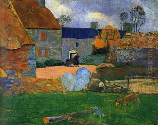 Le Toit Bleu Oil Painting by Paul Gauguin