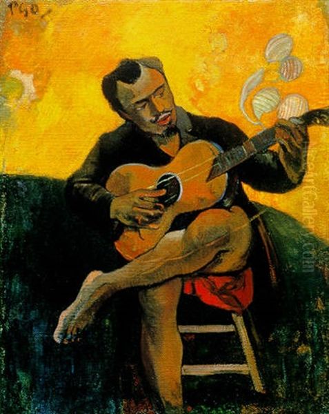 Le Joueur De Guitare Oil Painting by Paul Gauguin