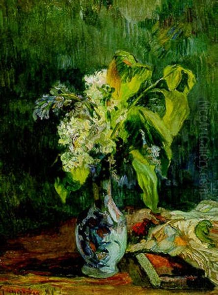 Vase De Fleurs (lilas) Oil Painting by Paul Gauguin