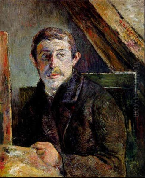 Gauguin Devant Son Chevalet Oil Painting by Paul Gauguin