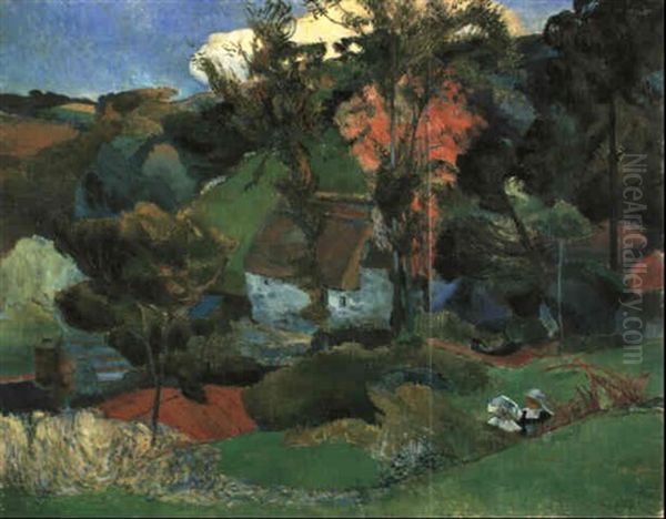 L'aven - Travers Pont-aven Oil Painting by Paul Gauguin