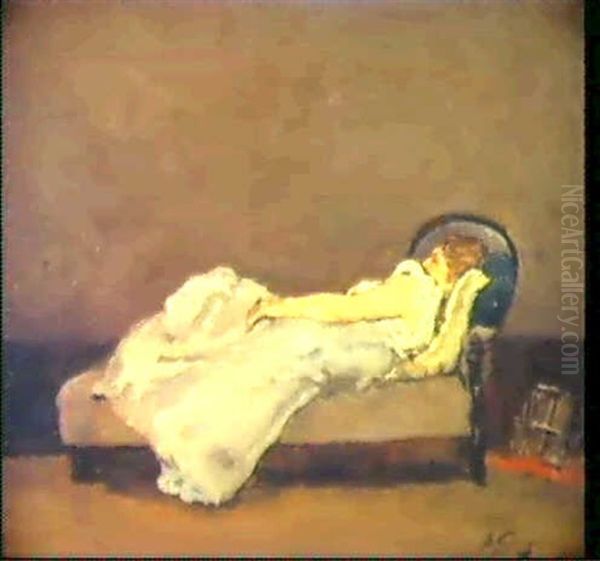 Femme Blonde Sur Un Sofa Oil Painting by Paul Gauguin