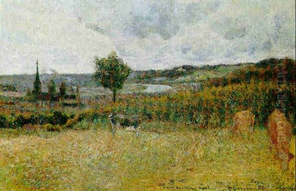 Environs De Rouen Oil Painting by Paul Gauguin