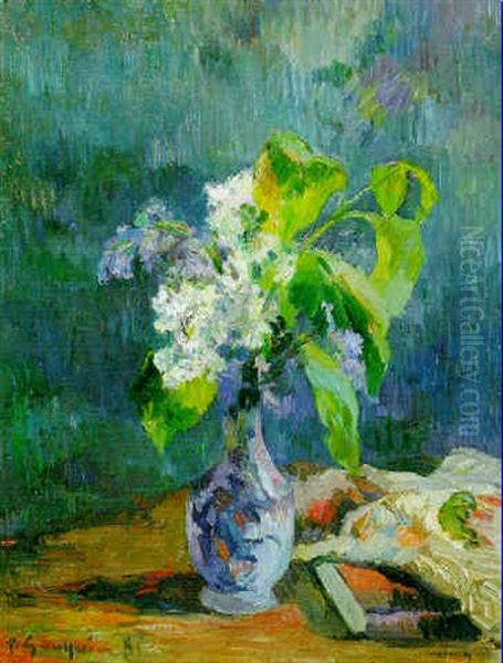 Vase De Fleurs (lilas) Oil Painting by Paul Gauguin