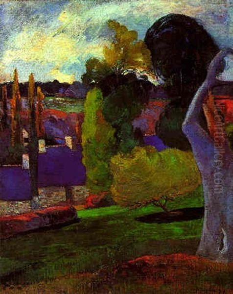 Ferme En Bretagne (ii) Oil Painting by Paul Gauguin