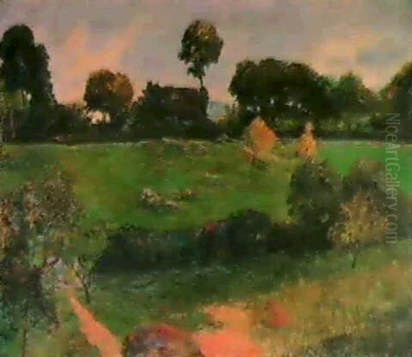 Ferme En Bretagne Oil Painting by Paul Gauguin