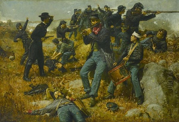 Civil War Battle Oil Painting by Gilbert Gaul