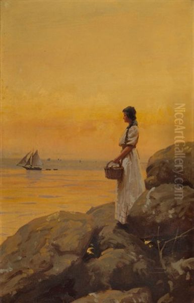 Gazing Out To Sea Oil Painting by Gilbert Gaul