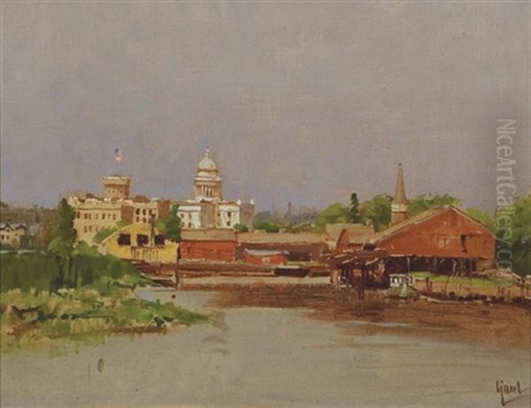 The Capitol (jackson, Mississippi?) Oil Painting by Gilbert Gaul