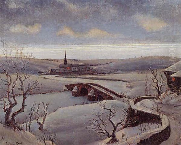 Winter Landscape Oil Painting by Gilbert Gaul