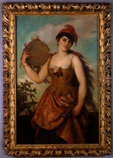 The Merry Maker Oil Painting by Gustave Gaul