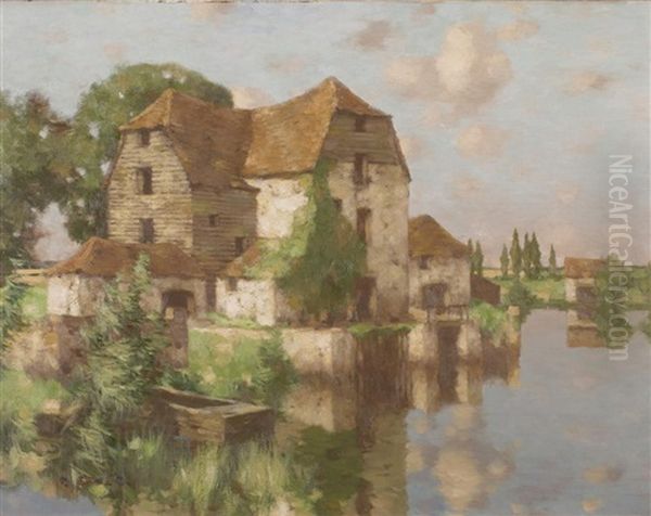 An Old English Mill Oil Painting by David Gauld