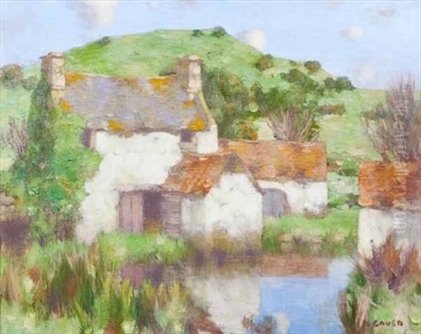 Waterside Farm Oil Painting by David Gauld