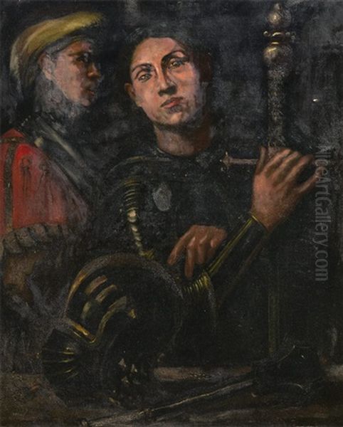 Joan Of Arc, After Giorgione Oil Painting by Robert David Gauley