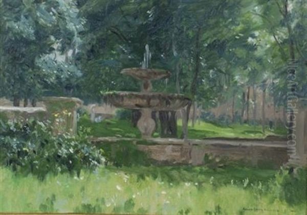 Fountain, Rome Oil Painting by Robert David Gauley