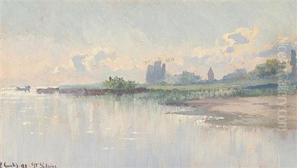 St. Sulpice Depuis Le Lac Oil Painting by Fernand Gaulis