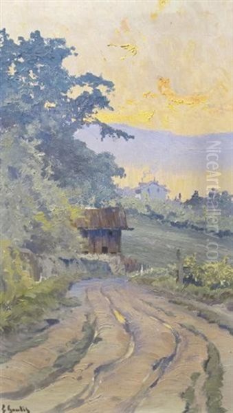 Un Soir Aux Environs D'evian Oil Painting by Fernand Gaulis