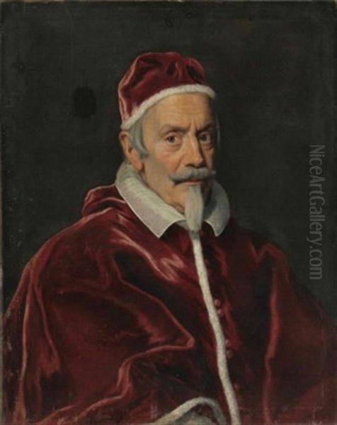 Portrait Of Pope Clement X (1590-1676), Bust-length, In Papal Robes Oil Painting by Giovanni Battista Gaulli