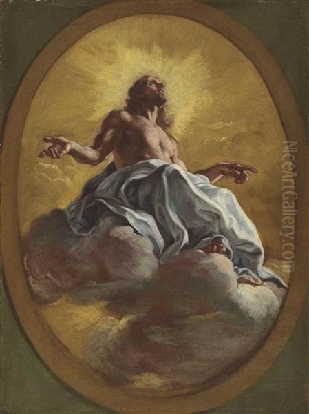 Christ In Glory Oil Painting by Giovanni Battista Gaulli