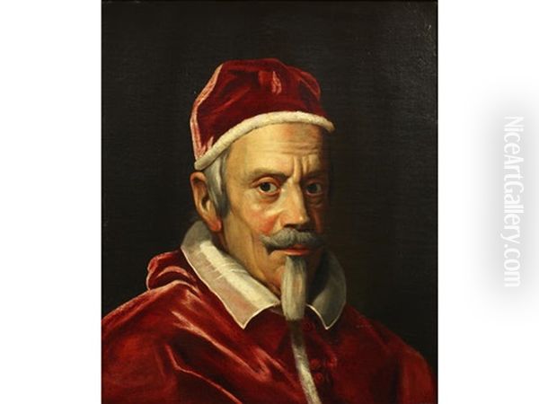 Portrait Of Clement X, Bust-length, In Papal Robes Oil Painting by Giovanni Battista Gaulli