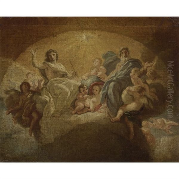 The Trinity In Glory Oil Painting by Giovanni Battista Gaulli