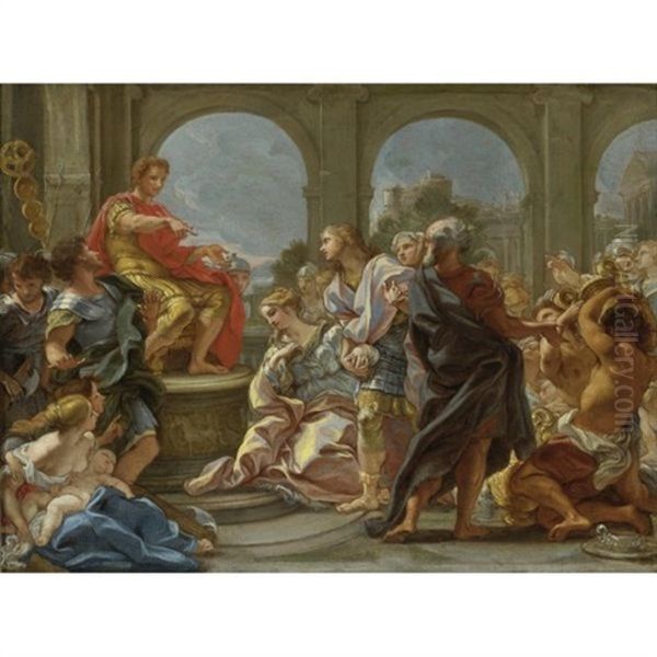 The Continence Of Scipio Oil Painting by Giovanni Battista Gaulli