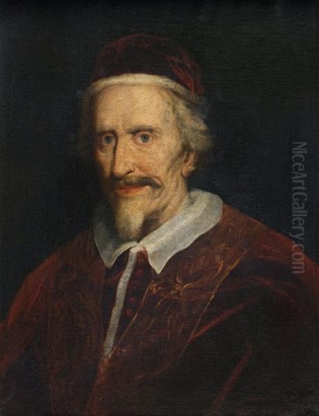 Portrait Du Pape Clement Ix Oil Painting by Giovanni Battista Gaulli