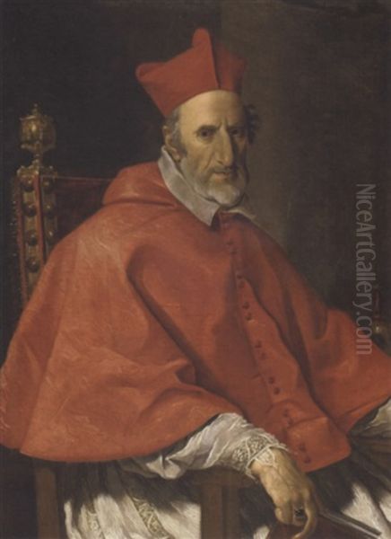 Portrait Of A Cardinal Oil Painting by Giovanni Battista Gaulli