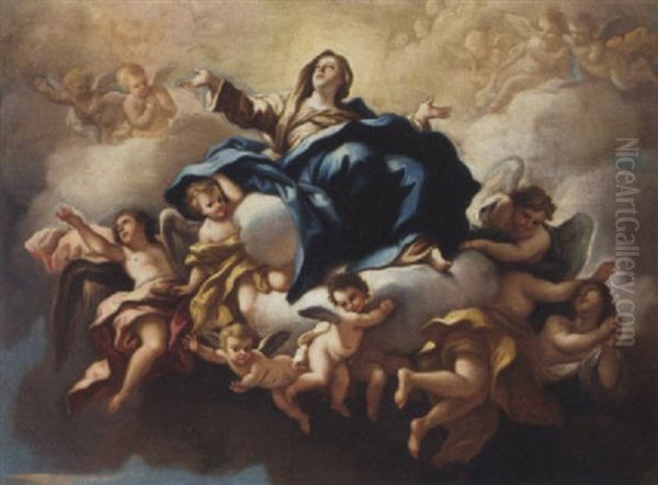 The Assumption Of The Virgin Oil Painting by Giovanni Battista Gaulli