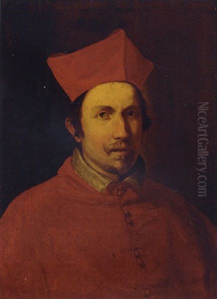 Portrait Of A Cardinal (alessandro Farnese?) Oil Painting by Giovanni Battista Gaulli