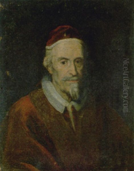 Ritratto Di Papa Clemente Ix Oil Painting by Giovanni Battista Gaulli