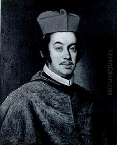 Portrait Of A Cardinal, Bust Length Oil Painting by Giovanni Battista Gaulli